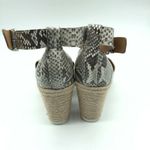 Treasure & Bond  Wedge Sandals Espadrille Heels Ankle Strap Faux Leather Snake 9 Photo 2