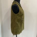 J.Crew  New Lace Ruffle-Neck Top in Burnished Moss Green Size XS Photo 3