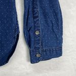 Madewell ‎ Top Womens M Blue Popover Denim Polka Dot Cotton Photo 1
