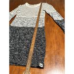Roxy Y2K  Grey White Striped Sweater Small Knit Long Sleeve S Block Top Tunic Photo 5