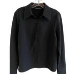 ZARA Woman Black Button Detail Collared Blouse Neck Top - M Photo 5