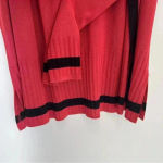 Misook EXCLUSIVELY  Open Front Knit Cardigan Sweater Black Red Sz xS Photo 5