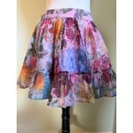 Francescas Mi Ami Floral Ruffle Mini Skirt S boho fairy flowy whimsi dainty pink Photo 1
