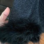 iMY Vintage Black cardigan sweater w/fur on collar & cuffs - size small Photo 6