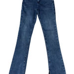 EXPRESS ‎ Skyscraper Mid Rise Split Hem SZ 0R Dark Wash Denim Jeans Stretch Flair Photo 0
