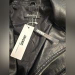 Jhichic vegan leather moto biker black women’s jacket Size L Photo 4
