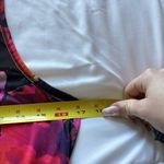 Athleta Floral Pink Black Tank Top Womens Size Medium Yoga Racerback Breathable Photo 2