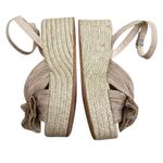 Loeffler Randall Posey Bow Beige Gingham Espadrille Platform Sandals Photo 2