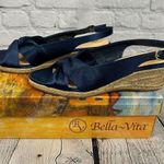 Bella Vita Women’s Kimora Wedge Espadrille Sandals Navy Thai Silk 10M NEW Photo 5