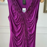 Grace Elements NWT Wild Plum Ruffle Ruched Tank Top L Photo 0