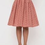 Unique Vintage NWT Red Plaid & Hearts Gellar Swing Skirt Photo 5