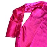 Good American  Bright Pink Satin Button-Down Shirt Top Blouse Size Medium Women's Photo 3