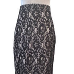 Worthington  Black Lace Pencil Skirt Knee Length Size 10 Photo 0
