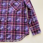 Via Penny Lane Reworked | Travis Scott Graphic Purple Plaid Button Up Flannel M Size M Photo 3
