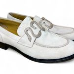 RENE CAOVILLA MORGANA CRYSTAL snake LOAFER suede pink 39 Size 8.5 Photo 0