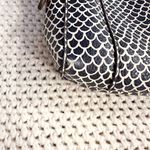 Fossil  Gemma Blue White Mermaid Fish Scale Print Coated Canvas Small Crossbody Photo 4