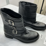 Womans Kennith Cole Reaction Tri It Out Ankle Moto Boots 8.5 M Black Back Zip Photo 0