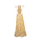 Mac Duggal  Yellow Floral Chiffon Lace Up Tie Up Back Gown Dress Photo 8
