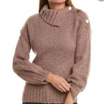 Trina Turk Brown Cowl Neck Sweater with Textured Knit Photo 0