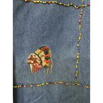 Vintage Eagles Eye Embroidery Beads Indian Denim Shirt Photo 9