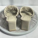 H&M  Ruched Cream Block Heel Mules Women’s US 8.5 EU 40 Square Toe Slip On Photo 2