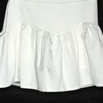 Princess Polly Tennis Mini Skirt Flouncy Hemline Back Zip Cotton White Women’s 6 Photo 1