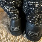 UGG  Black And Silver Shimmer Tall Cardy Knit‎ Boots Size 6 Photo 8