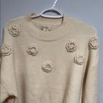 Jessica Simpson Cream Crew Neck Sweater with Ribbed Cuffs Photo 3