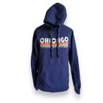 5/$65 Port & Co Womens Hoodie Sz‎ S Navy Blue Chicago Illinois Sweatshirt 70s Photo 1