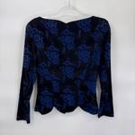 Vintage‎ Whimsigoth Scott McClintock Velvet Floral Jacket Black Blue Size 6 Photo 6
