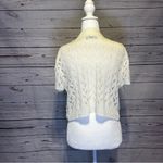 Yarn Arts Women’s Cropped Cardigan Cream Short Sleeve Knit Open Front Size undefined Photo 2