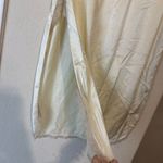Vintage 80s half slip lace trim beige nylon skirt Montgomery Ward side slits S Photo 2