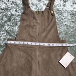 Pie in The Sky Green Faux Suede Overall Dress Photo 2