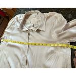 J.Jill Oversized Split Neck Top Blouse Button Down Sz L Cream Office Basic Photo 7