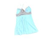 Victoria's Secret Victoria’s Secret Blue Chemise with Lace Trim Satin Nightgown Size Medium Photo 2
