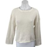 ZARA Cream Long Sleeve Open Knit Relaxed Fit Sweatshirt Sweater Top Size M Photo 0