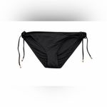 La Blanca  Elegant Black Bikini Bottom with Gold Tje Accents Size 16 Photo 1
