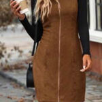 Popular Basics  Brown Mini Dress Photo 0