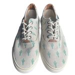 GH Bass Navigate Critter Womens 7M Cactus Print Beige Linen Canvas Boat Shoes Size 7 Photo 3