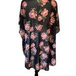 Live 4 Truth . Sheer‎ Kimono/Duster. Size Small Black w/roses. Polyester. Photo 2