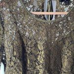 J.Crew Olive Green Lace Long Sleeve Top with Built-In Cami and Back Tie Keyhole Photo 5