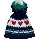 MCM Vintage Marceau Sports Knot Wool Pom Pom Beanie Skip Cap Women’s OS Blue Photo 0