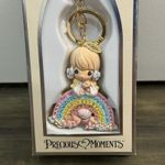 Precious‎ Moments Angel Girl Praying On Rainbow Bag Charm Keychain NWT Photo 1