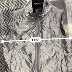 Jane Ashley  Quilted Vest Medium Gray Full Zip Photo 5