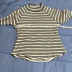 Free People  Black and White Striped Long Sleeve shirt | Size Large Photo 5