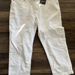 Eddie Bauer  Women’s Boyfriend Crop Jeans White Size 14 NWT Tapered Leg Photo 0