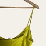 EXPRESS Satin Cowl Neck Midi Slip Dress in Lime Green Size Small Photo 9