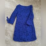 Vince Camuto Royal Blue Floral Lace Long Sleeve Dress Photo 6