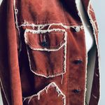 Vintage Bohemian Auburn Red Fringe Leather Jacket Size M Photo 3