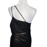 IRO Bexly Leopard Midi Dress Women’s Size 10 One Shoulder Metallic Black Photo 6